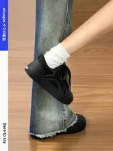 黒の厚底キャンバススニーカー【カジュアル・女性用】