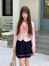 初秋用ピンクのJK制服【水兵服・フリルスカート・学院風】（セットアップ対応）