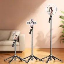 便利な自撮り棒【360度回転・携帯電話対応・アウトドア用・補光ライト付き・四脚スタンド】