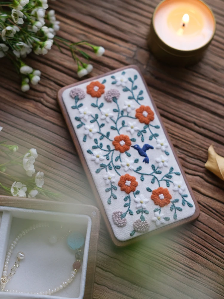 手作りDIY ヴィンテージ風花刺繍キット：黒胡桃木製磁気収納ボックスの実用性と価格分析