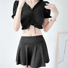 女性用 ビキニ風 スカート型水着【守りのデザイン・体型カバー・ビーチリゾートに最適】（セットアップ対応）