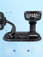 車載USBファン【24V・12V対応・冷却機能・小型バン用・ダブルヘッド】