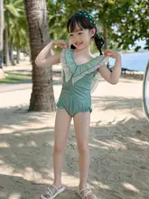 水着 母娘 お揃い ワンピース フリル 可愛い 子供用 小中学生 女の子
