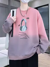 グラデーションカラーのクルーネックスウェットシャツ【メンズ・春秋用・フィット・長袖】