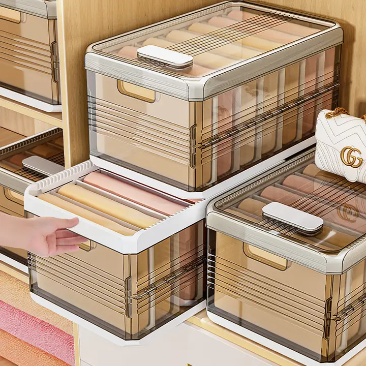 折りたたみ式整理ボックス【衣類用・牛仔パンツ収納・家庭用・多層分割デザイン】