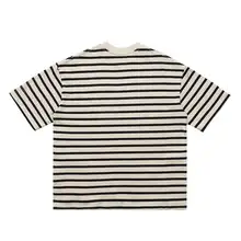 ストライプ柄の半袖Tシャツ【カジュアル・夏用・ラウンドネック】