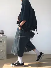 ヴィンテージ風 コットンデニムシャツ【半袖・男士用・ゆったりフィット】