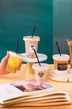 使い捨て冷飲用カップ【フタ付き・生ココナッツラテ・自家製飲料対応】