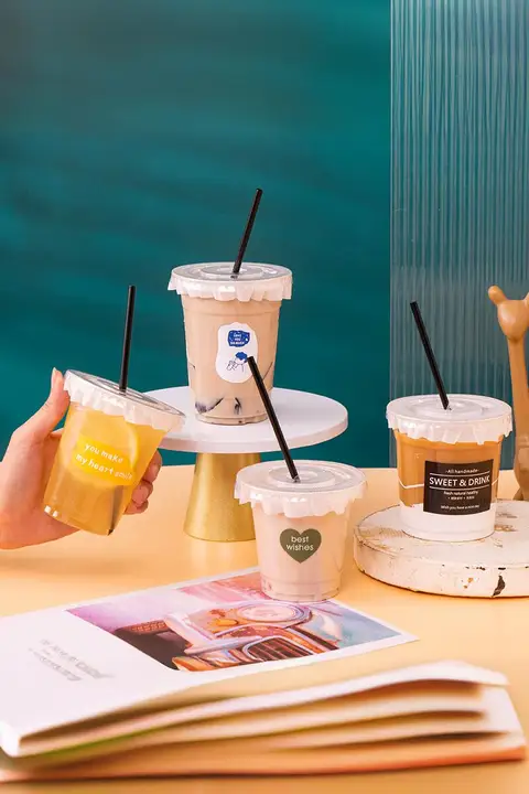 使い捨て冷飲用カップ【フタ付き・生ココナッツラテ・自家製飲料対応】