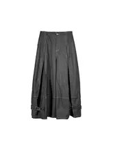 明線デザインのデニムパンツ【ブラック・カジュアル・秋冬用】（セットアップ対応）