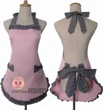 可愛いデザインの赤いエプロン【キッチン用・刺繍ロゴ・美容師・ネイリスト向け】