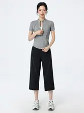 夏用 レディース ランニングウェア【外出用・通気性・薄手・七分丈パンツ】（セットアップ対応）