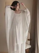 古風な外套の漢服・白色開衿デザイン【新中式・吊り帯スカート・仙女風】【禅意スタイル】（  セットアップ対応）