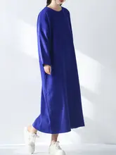 上品な宝ブルーのウールニットドレス【秋冬用・フィット・長袖・カジュアル】
