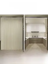 オープンキッチン用カーテン【防油煙・穴あけ不要・厚手・折りたたみ式】