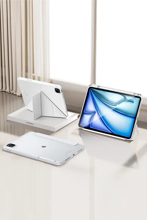SmartDevil iPad Air用保護ケース【軽量・アクリル・マグネット式・ペンホルダー付き・Y型折りたたみ・回転機能】