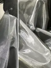 シルバークリエイティブダブルフェイスオーガンザ【金属感・透け感のあるドレス用生地・デザイナー素材】