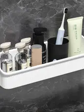 穴あけ不要の壁掛け洗面所収納ラック【バスルーム用・すっきり整理】