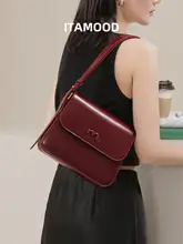 高級感のある本革レッドトーフバッグ【斜め掛け・小型・通勤用】