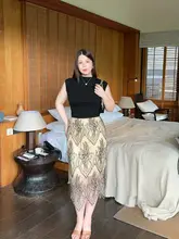 優雅なレースハイウエストスカート【エレガント・夏用・スリムフィット】