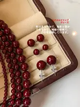 赤い珐琅と真珠のイヤリング【ヴィンテージ風・軽やかで高級感】