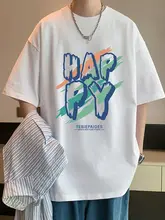 夏用 メンズ 半袖Tシャツ【綿素材・ゆったりフィット・カジュアル黒白グラフィック】