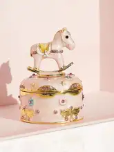 精巧なデザインのエナメル工芸装飾ボックス【ジュエリーボックス・馬の形・誕生日プレゼント】