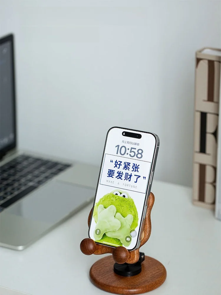 可愛い柴犬のスマホスタンド：折りたたみ式で簡単なデスクやテーブルでの使用が可能