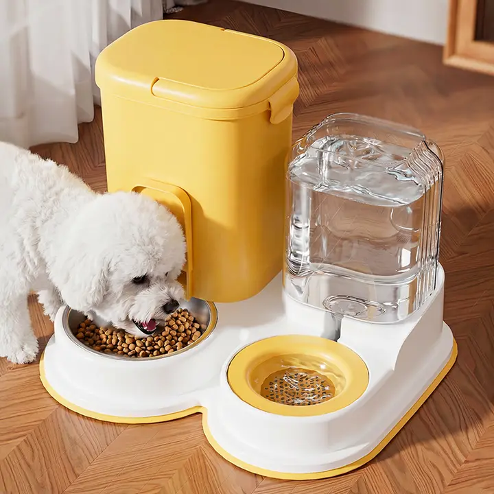 hipidog ペット用給水器 給餌器 猫 犬 水とフード一体型 重力式 電源不要 自動給水