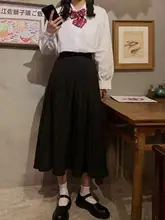高校生向け 白シャツとロングスカートのセット【学院風・演出・卒業式・運動会用】