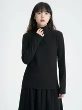 リブタートルネック長袖トップス【秋冬用・極上の柔らかさ】