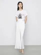アセテートサテン製のロングフレアスカート【ダブルフェイス・フィッシュテールデザイン】