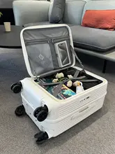 前開きスーツケース【女性用・側面開閉・静音ホイール・PC素材】