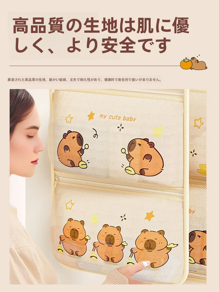 収納に便利！ハンギングソックス収納ポケット：下着・靴下の分類収納に最適な3格設計
