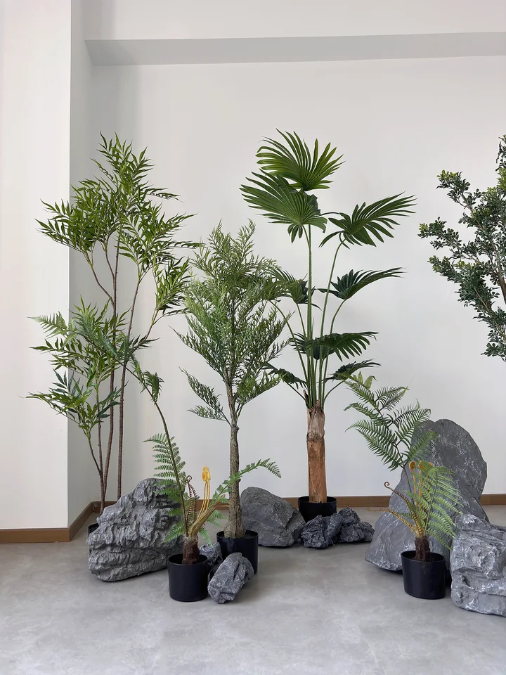 リアルな観葉植物風 アーチ型ポット【インテリア装飾・飲食店用・落ち着いた雰囲気】