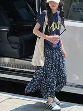 花柄子供用半袖ワンピース【夏用・チュニックスタイル・フリル付き】（セットアップ対応）