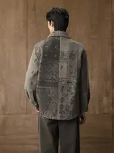 花柄デザインのメンズショートコート【冬用・スタイリッシュ】