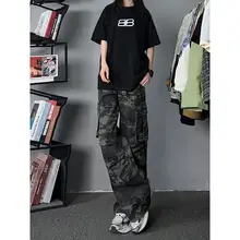 アメリカンヴィンテージ風迷彩パンツ【ワークポケット付き・ストレートシルエット・カジュアル】