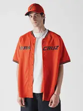 メンズ速乾スポーツ半袖【メキシコ野球・ボタン付き・立体シリコン刺繍ロゴ】