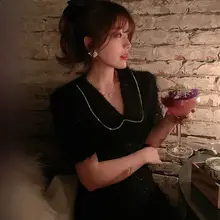 ラメフリンジ付きワンピース【秋冬用・韓国スタイル・カジュアル】