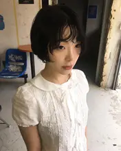 柔らかな印象のリボン刺繍バルーンスリーブブラウス【ファッション・ショートスリーブ】