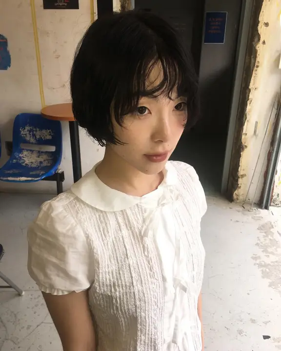 柔らかな印象のリボン刺繍バルーンスリーブブラウス【ファッション・ショートスリーブ】