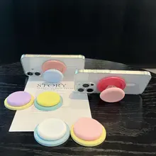 マカロンカラー 磁気吸着式スマートフォンスタンド【折りたたみ・デスク用・エアバッグデザイン】