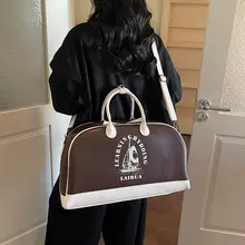 レトロ風ボストン大容量旅行バッグ【軽量・手提げ・斜め掛け】