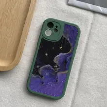 星空デザインのスマートフォンケース【全包カバー・iPhone対応・シンプルな羊皮製】