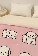 白犬デザインの毛布カバー【冬用・極上の柔らかさ】