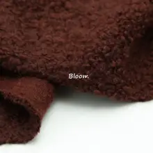 高含毛のブラウンレッド立体毛布地【ドレープ感のある外套・DIY用】