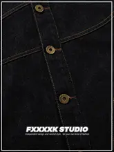 デニムジャケット メンズ 原色デニム リベット 飾りステッチ アメカジ ヴィンテージ ストリート アウター「FXK」