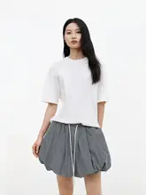背中結びデザインのゆったりしたTシャツ【ラウンドネック・極上の柔らかさ・春用】（セットアップ対応）