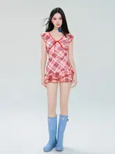 魅力的なキャミソール三角水着【独立型・ショートスカート・女子学生用】